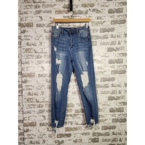 Jelly Jeans Womens Size 5 Ankle Straight High Rise Distressed Medium Wash Casual